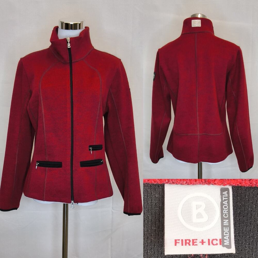 Bogner Fire and Ice Fleece Jacket Women's 12 Red Active Luxury Outdoor #W5730